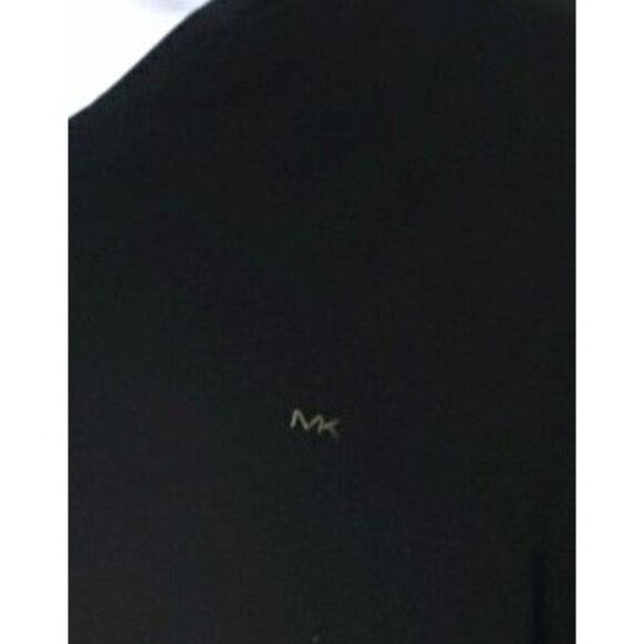 Michael Kors Men's Tee XL Black V-Neck Logo Performance Cotton T-Shirt Preppy - Picture 5 of 7